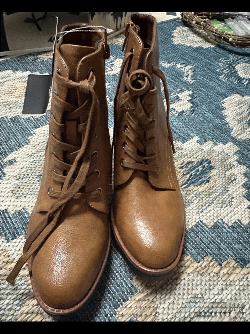 Naturalizer Women's Lace-Up Ankle Boots in Cognac Brown
